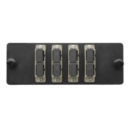 Комплект планка Q-SLOT с 4 адаптерами дуплекс SC OM2 монтажн. шнуры КДЗС Eurolan 38M-20-2S-04BL
