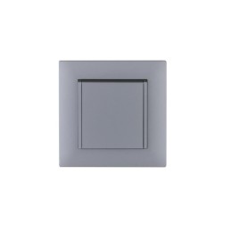 Розетка 1-м с крышкой Karea RIZZ STAR с заземл. сер. Makel 88065029