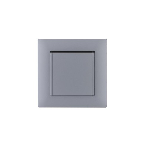Розетка 1-м с крышкой Karea RIZZ STAR с заземл. сер. Makel 88065029
