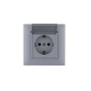 Розетка 1-м с крышкой Karea RIZZ STAR с заземл. сер. Makel 88065029