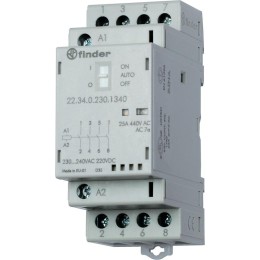 Контактор 3PST-NO SPST-NC DIN-рейка 12В FINDER 223400124720