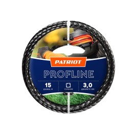 Леска Profline D3.0мм L15м (скрученный квадрат) 300-15-5 на пластиковой обойме черн. PATRIOT 8054022