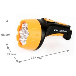Фонарь аккумуляторный LED3815 15LED 2 режима аккум. SLA 220В пластик. черн./желт. (кор.) Ultraflash