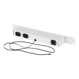 Панель с терморегулятором и датчиком 19дюйм 1U Г90мм без шнура питания сер. TLK TLK-TERM-GY