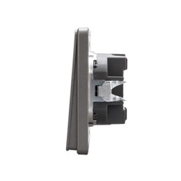 Выключатель проходной (переключатель) 1-кл. СП ROUND MIELE 10А с подсветкой титан Kranz KR-78-0716-2