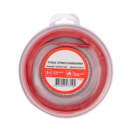 Трубка термоусаживаемая 10.0/5.0мм красн. ролик 2.44м Rexant 29-0054