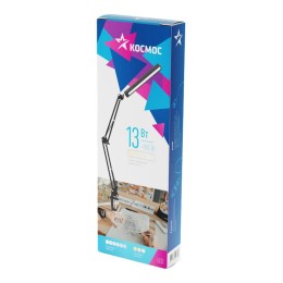 Светильник настольный Desk033 13Вт 5В 2А RA>80 3 реж. струбцина диммируемая черн. КОСМОС KOC_DESK033