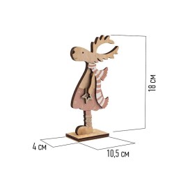 Фигура деревянная "Рождественский олень" 10.5х4х18см IP20 Neon-Night 504-006