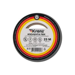 Изолента ПВХ 0.13х19мм 25м сер. Kranz KR-09-2208