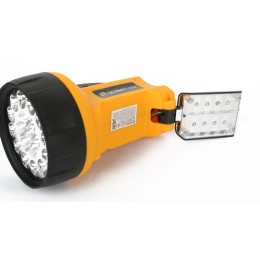 Фонарь аккумуляторный UF3712LED 19LED аккум. 4В 2А.ч 220В/12В пластик. желт. (кор.) Ultraflash 8310