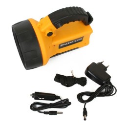 Фонарь аккумуляторный UF3712LED 19LED аккум. 4В 2А.ч 220В/12В пластик. желт. (кор.) Ultraflash 8310