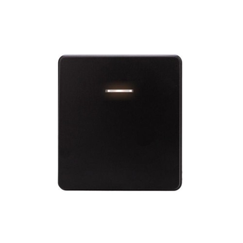 Выключатель 1-кл. СП ROUND MIELE 10А с подсветкой оникс Kranz KR-78-0713-3