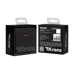 Выключатель 1-кл. СП ROUND MIELE 10А с подсветкой оникс Kranz KR-78-0713-3