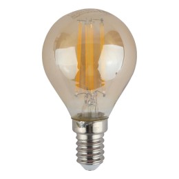 ЭРА F-LED P45-9W-827-E14 gold (филамент, шар золот, 9Вт, тепл, E14)