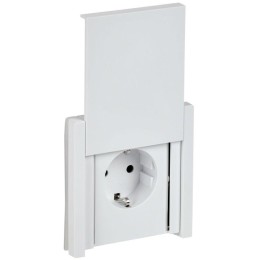 Розетка СП FORTE&PIANO16А IP44 FP219 с заземл. защ. шторки с крышкой безвинт. крепл. бел. IEK FP-R16