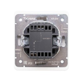 Выключатель 1-кл. СП ROUND MIELE 10А с подсветкой перламутр Kranz KR-78-0713-1