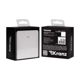 Выключатель 1-кл. СП ROUND MIELE 10А с подсветкой перламутр Kranz KR-78-0713-1