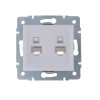 Розетка компьютерная 2-м СП Karina RJ45 механизм бел. LEZARD 707-0288-141