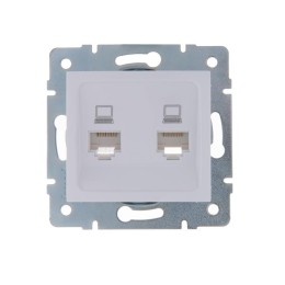Розетка компьютерная 2-м СП Karina RJ45 механизм бел. LEZARD 707-0288-141
