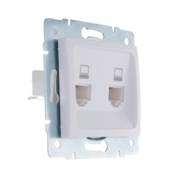 Розетка компьютерная 2-м СП Karina RJ45 механизм бел. LEZARD 707-0288-141