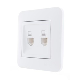 Розетка компьютерная 2-м СП Karina RJ45 механизм бел. LEZARD 707-0288-141