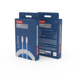 Кабель Type-C-Type-C PD 45W/1m/PVC/white Rexant 18-1830