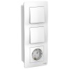 Блок СП Blanca (розетка с заземл. защ. шторки 16А 250В + 1-кл. выкл. + 1-кл. выкл.) бел. SE BLNBS101