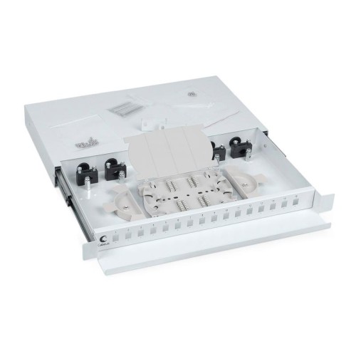 Кросс бокс оптический ODF-19-16-SC 19дюйм на 16 SC LC duplex со сплайс-кассетой выдвижной без пигтей