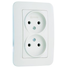 Розетка 2-м СП Lillium N 10А без заземл. бел. Makel 55017