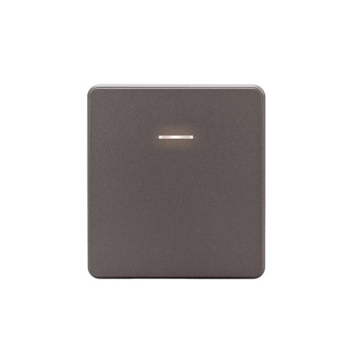Выключатель 1-кл. СП ROUND MIELE 10А с подсветкой титан Kranz KR-78-0713-2