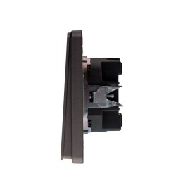 Выключатель 1-кл. СП ROUND MIELE 10А с подсветкой титан Kranz KR-78-0713-2