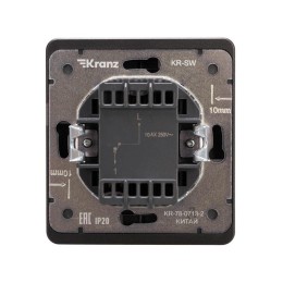Выключатель 1-кл. СП ROUND MIELE 10А с подсветкой титан Kranz KR-78-0713-2