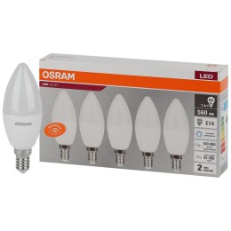 Лампа светодиодная LED Value LVCLB60 7SW/865 7Вт свеча матовая E14 230В 2х5 RU (уп.5шт) OSRAM 405807