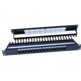 Патч-панель PP3-19-16-8P8C-C6-110D 19дюйм 1U 16 портов RJ45 кат.6 Dual IDC ROHS черн. (задн. каб. ор