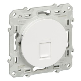 Розетка компьютерная 1-м СП Odace RJ45 кат.5E UTP неэкранир. механизм бел. SchE S52R471
