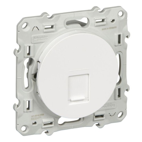 Розетка компьютерная 1-м СП Odace RJ45 кат.5E UTP неэкранир. механизм бел. SchE S52R471