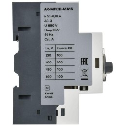 Выключатель автоматический защиты двигателя A1 GV2P 0.1-0.16А ARMAT IEK AR-MPCB-A1A16
