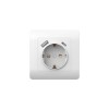 Розетка NEW3-E 16А с заземл. защ. шторки с 2-мя заряд. устройствами USB A+C 5В/2.1А бел. CHINT 43155
