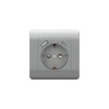 Розетка NEW3-E 16А с заземл. защ. шторки с 2-мя заряд. устройствами USB A+C 5В/2.1А серебр. CHINT 43