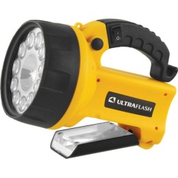 Фонарь аккумуляторный UF3753LED 11LED + галоген. аккум. 4В 2А.ч 220В/12В пластик. желт. (кор.) Ultra