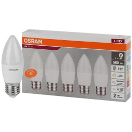 Лампа светодиодная LED Value LVCLB60 7SW/830 7Вт свеча матовая E27 230В 2х5 RU (уп.5шт) OSRAM 405807