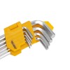 Набор ключей имбусовых HEX 1.5-10мм CrV 9шт удлиненные с шаром Kranz KR-12-5211