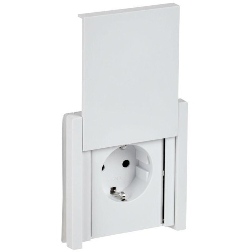 Розетка СП FORTE&PIANO 16А IP44 FP221 с заземл. защ. шторки с крышкой винт. крепл. бел. IEK FP-R16-1