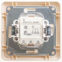 Выключатель 3-кл. СП W59 10А IP20 10AX в сборе сл. кость SE VS0510-351-28