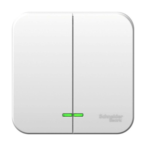 Выключатель 2-кл. ОП Blanca 6А IP20 (сх. 5) 250В с подсветкой с изолир. пластиной бел. SE BLNVA06511