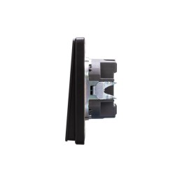 Выключатель 2-кл. СП ROUND MIELE 10А с подсветкой оникс Kranz KR-78-0714-3