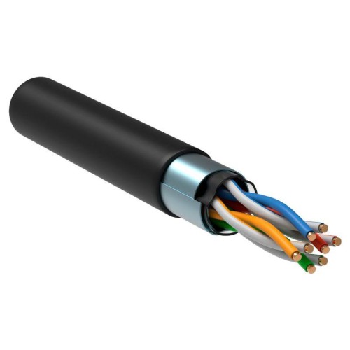 Кабель витая пара F/UTP кат.5E 4х2х24AWG solid CU LDPE Outdoor черн. (м) GENERICA BC3-C5E04-339-305-