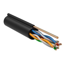 Кабель витая пара F/UTP кат.5E 4х2х24AWG solid CU LDPE Outdoor трос черн. (м) GENERICA BC3-C5E04-359