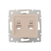 Розетка компьютерная 2-м СП Karina RJ45 механизм крем. LEZARD 707-0388-141