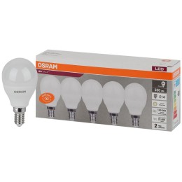 Лампа светодиодная LED Value LVCLP60 7SW/830 7Вт шар матовая E14 230В 2х5 RU (уп.5шт) OSRAM 40580755